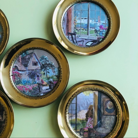 5 Cottagecore Vintage Solid Brass English Scenery - Picture 3 of 10